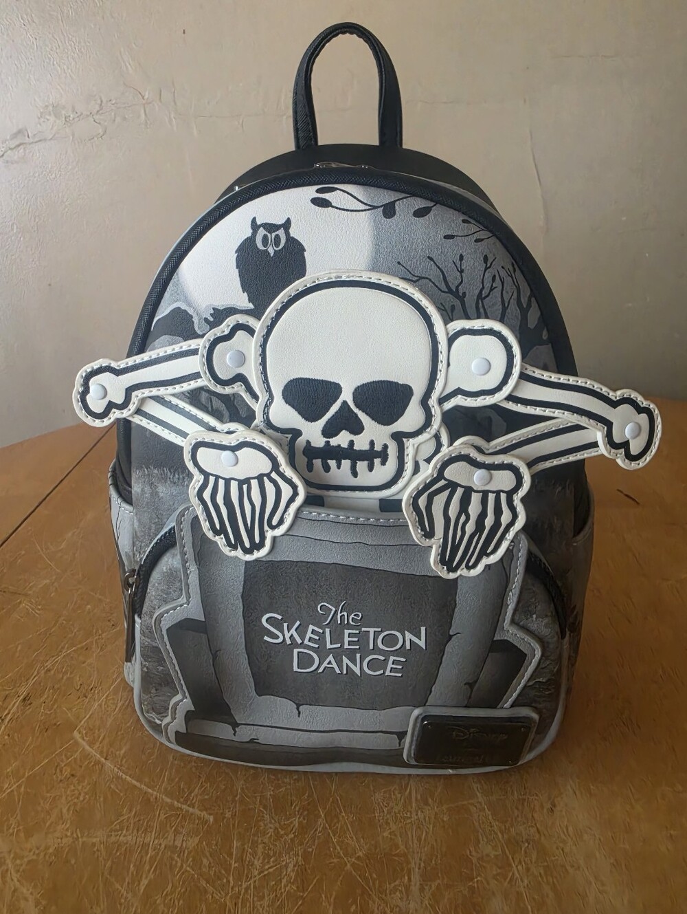 The Dancing Skeleton Hardtag LOUGEFLY Black & White Mini Backpack NWT